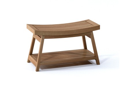 30" Barselona Teak Shower Bench with Shelf 30" Barselona Teak Shower Bench with Shelf