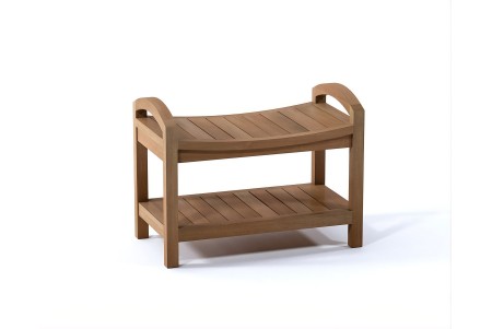 24" Madrid Teak Shower Bench with Shelf 24" Madrid Teak Shower Bench with Shelf