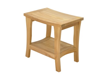 18" Melbourne Teak Shower Bench with Shelf 18" Melbourne Teak Shower Bench with Shelf