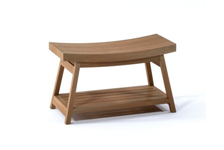 30" Roma Teak Shower Bench with Shelf 30" Roma Teak Shower Bench with Shelf